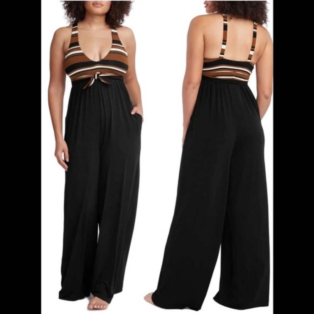 NWOT Robin Piccone - Simone Sleeveless Wide Leg Jumpsuit, Size Medium